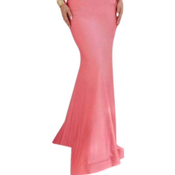 NWT Terani Couture 241P2250 Jersey Prom Dress Coral Size 6 - Picture 2 of 7